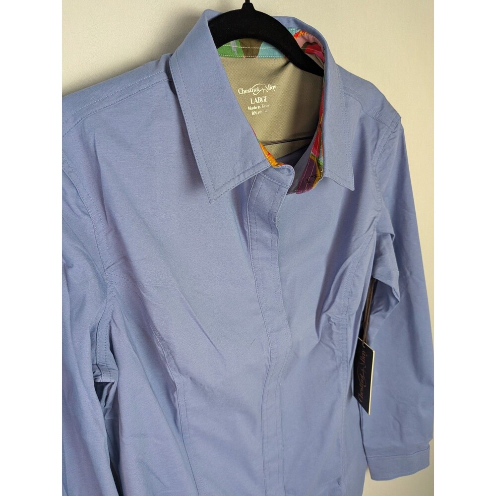 Chestnut Bay Women's L Annie-O Western Show Lavender Shirt Zip Button Horse - Picture 3 of 16